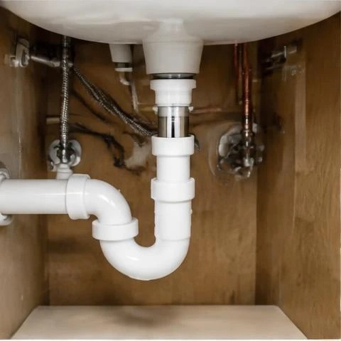 Wall-mounted tankless water heater in a garage