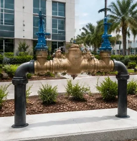 Water heater installed beside a South Florida home — Plumbing Maintenance in Palm Beach County