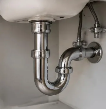 Installed bathroom faucet and sink