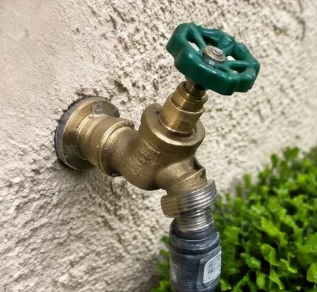 Installed bathroom faucet and sink