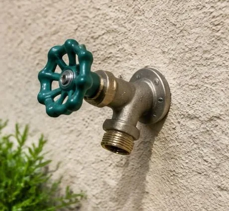 Installed bathroom faucet and sink