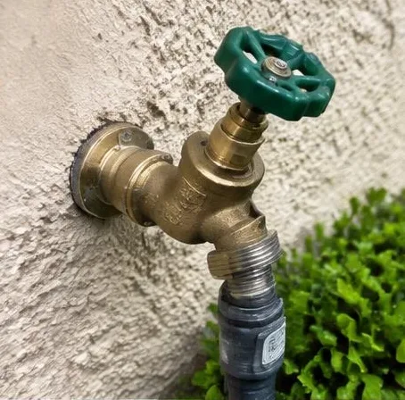 Installed bathroom faucet and sink