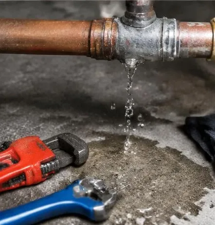 Installed bathroom faucet and sink
