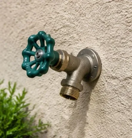 Installed bathroom faucet and sink