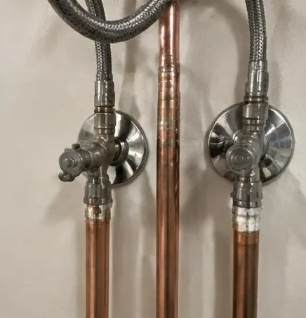 Installed bathroom faucet and sink