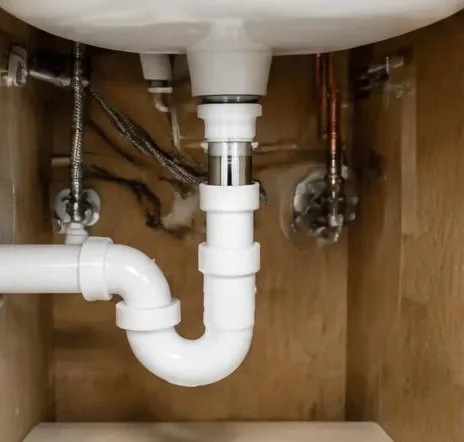 Installed bathroom faucet and sink