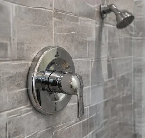 Installed bathroom faucet and sink