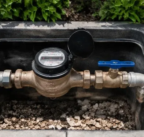Installed bathroom faucet and sink