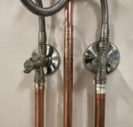 Installed bathroom faucet and sink