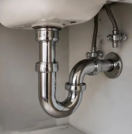 Installed bathroom faucet and sink