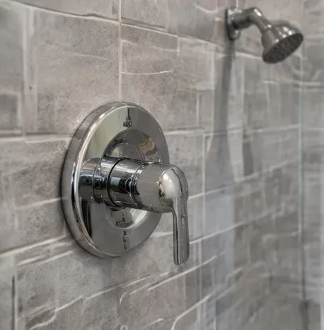 Installed bathroom faucet and sink
