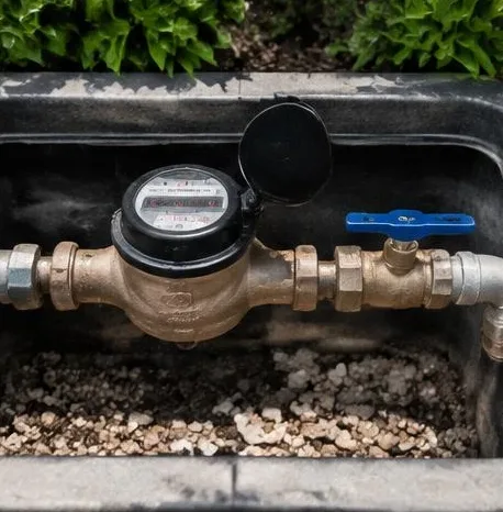 Installed bathroom faucet and sink