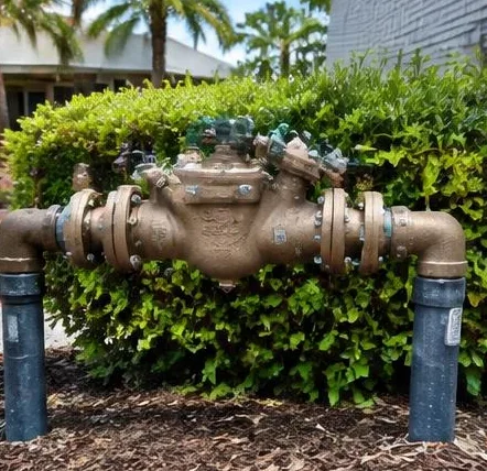 Water heater installed beside a South Florida home — Piping plumbing service